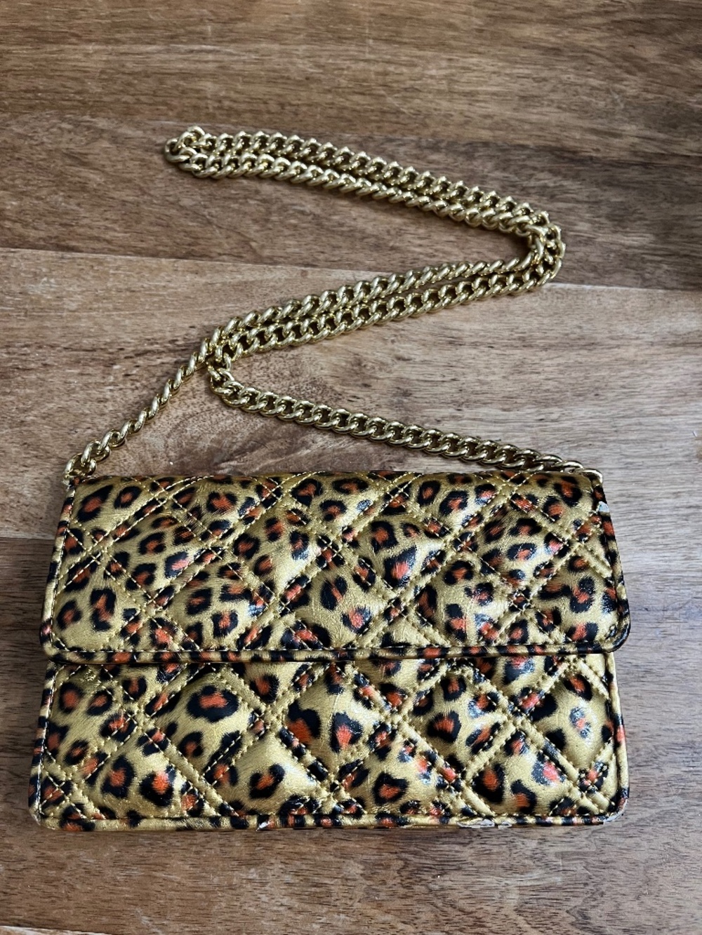 JACOBS by Marc Jacobs Leopard Clutch with Gold Chain